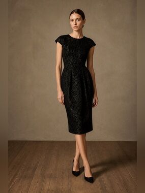 Purificacion Garcia Midi Dress in a texture fabric, lined.
